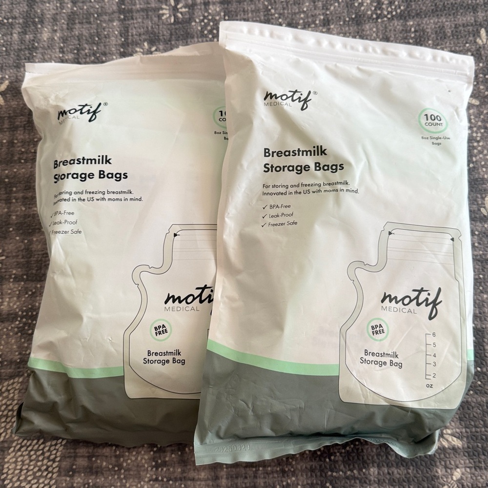 New Motif Medical Breast Milk Storage Bags 8oz‎ Single Use Bags 200 count